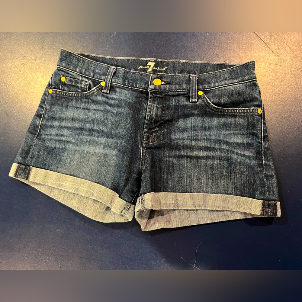 Seven for All Mankind Denim Jeans Shorts with Cuffed Hem